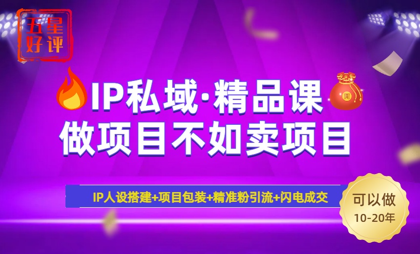 （14406期）2025年“IP私域·密训精品课”，日赚3000+小白避坑年赚百万，暴力引流…-KK2C3网创